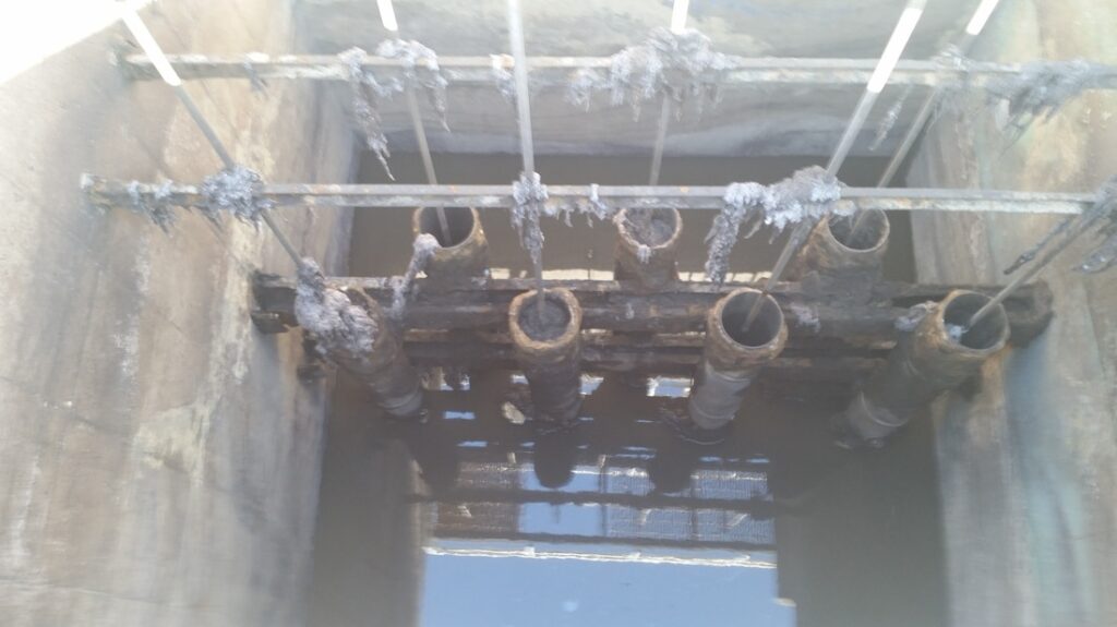 A Texas wastewater treatment plant undergoing sludge removal from Bullock Construction.