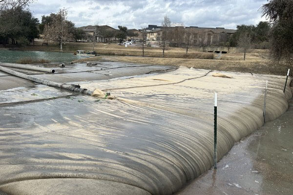 Austin Water Quality Dredging Project – Geotextile Tube After Sediment Removal